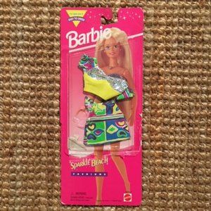 BARBIE "SPARKLE BEACH FASHIONS" SKIRT/TOP OUTFIT—VINTAGE 1990s!